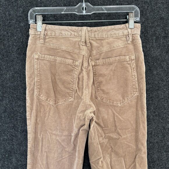 Good American Classic Slim Pants Women's 6/28 Beige Corduroy Bootcut Flare - Picture 4 of 12
